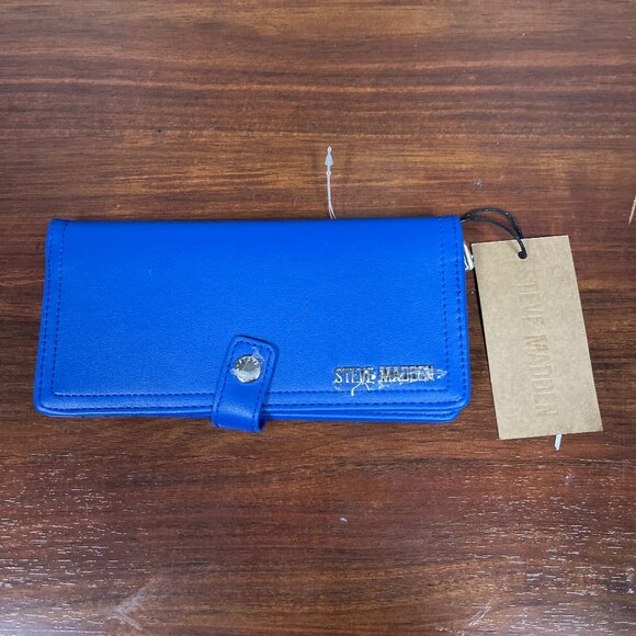 Steve Madden Ballen Foldover Wallet Cobalt Blue - Picture 1 of 3